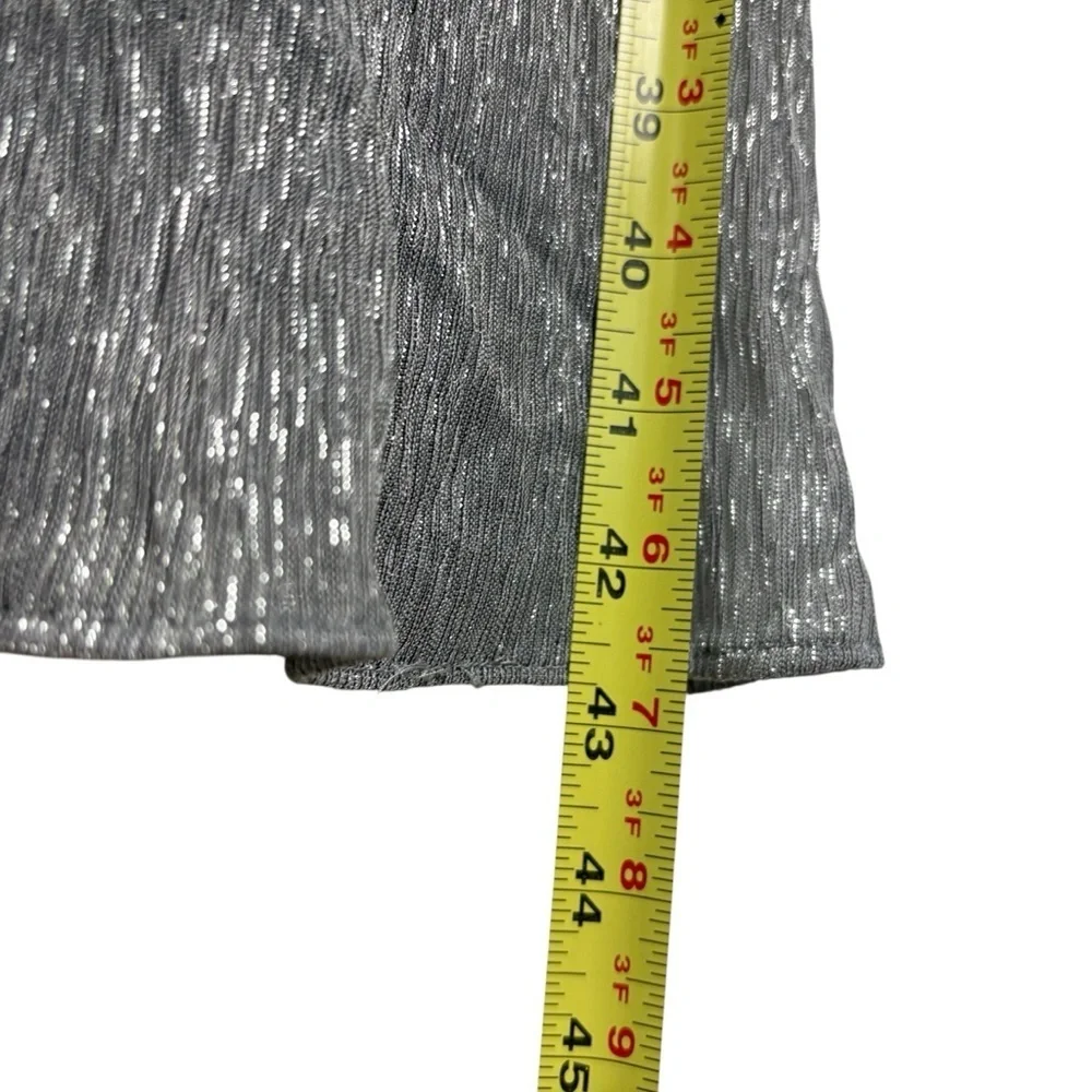 NWT Dress The Population Dream Metallic Tiered Midi Dress Size S Dove Multi - Picture 9 of 13